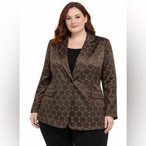 Marina Rinaldi Brown Polka Dot Women's Blazer, size 29